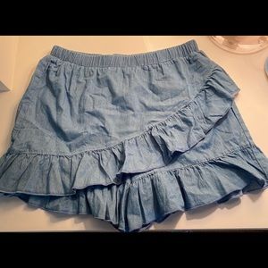 Denim blue skort